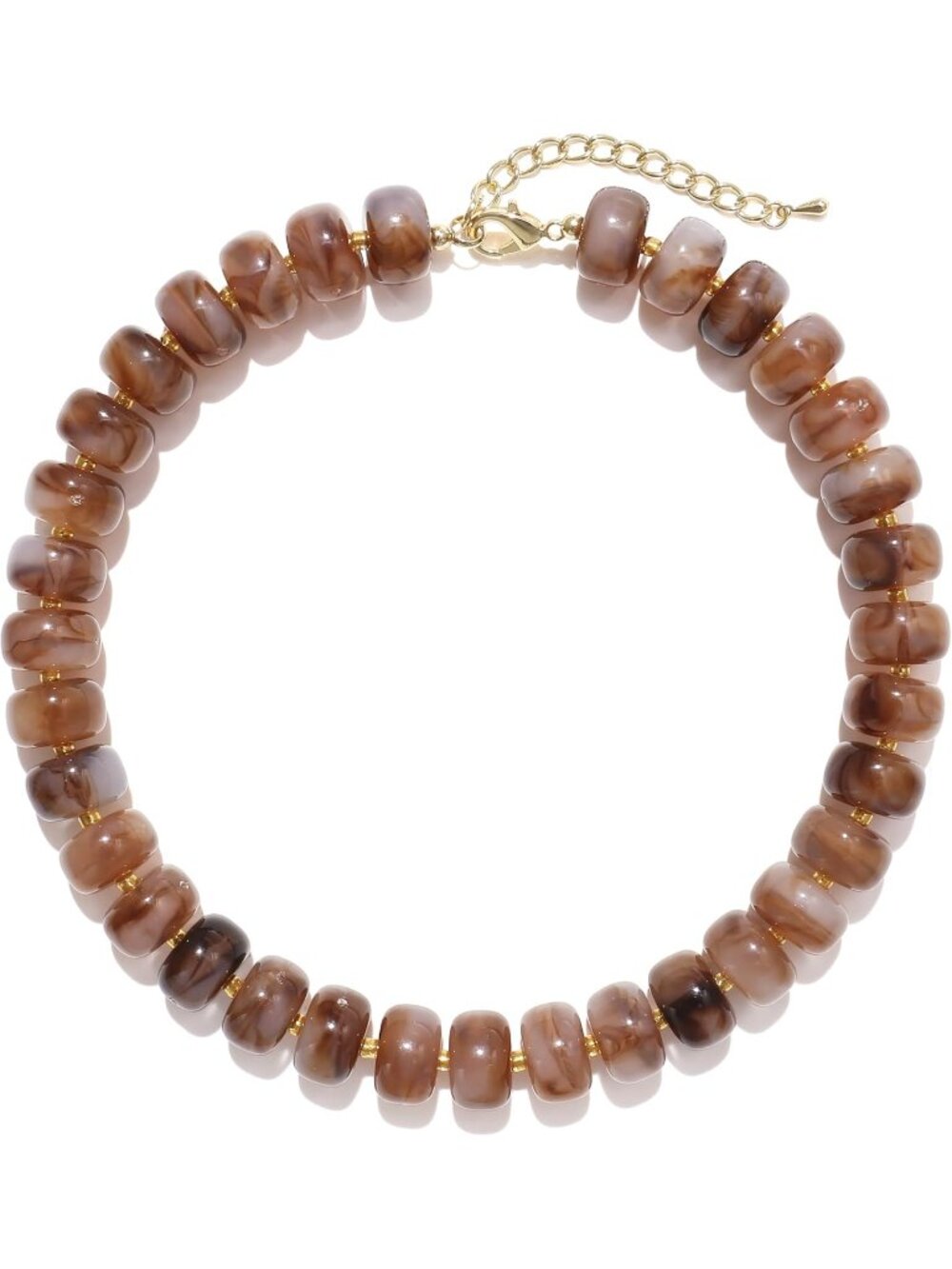 Women's Cute Dark Chocolate Acrylic Beads Choker Trendy Statement Jewelry Gift